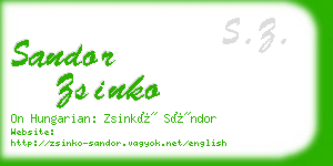 sandor zsinko business card